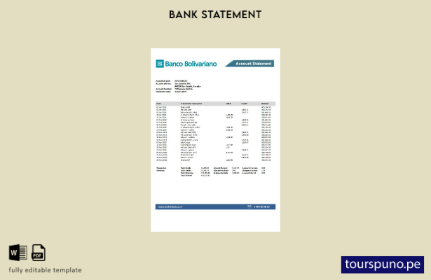 listo para imprimir plantilla de word   extracto bancario del Banco Bolivariano 